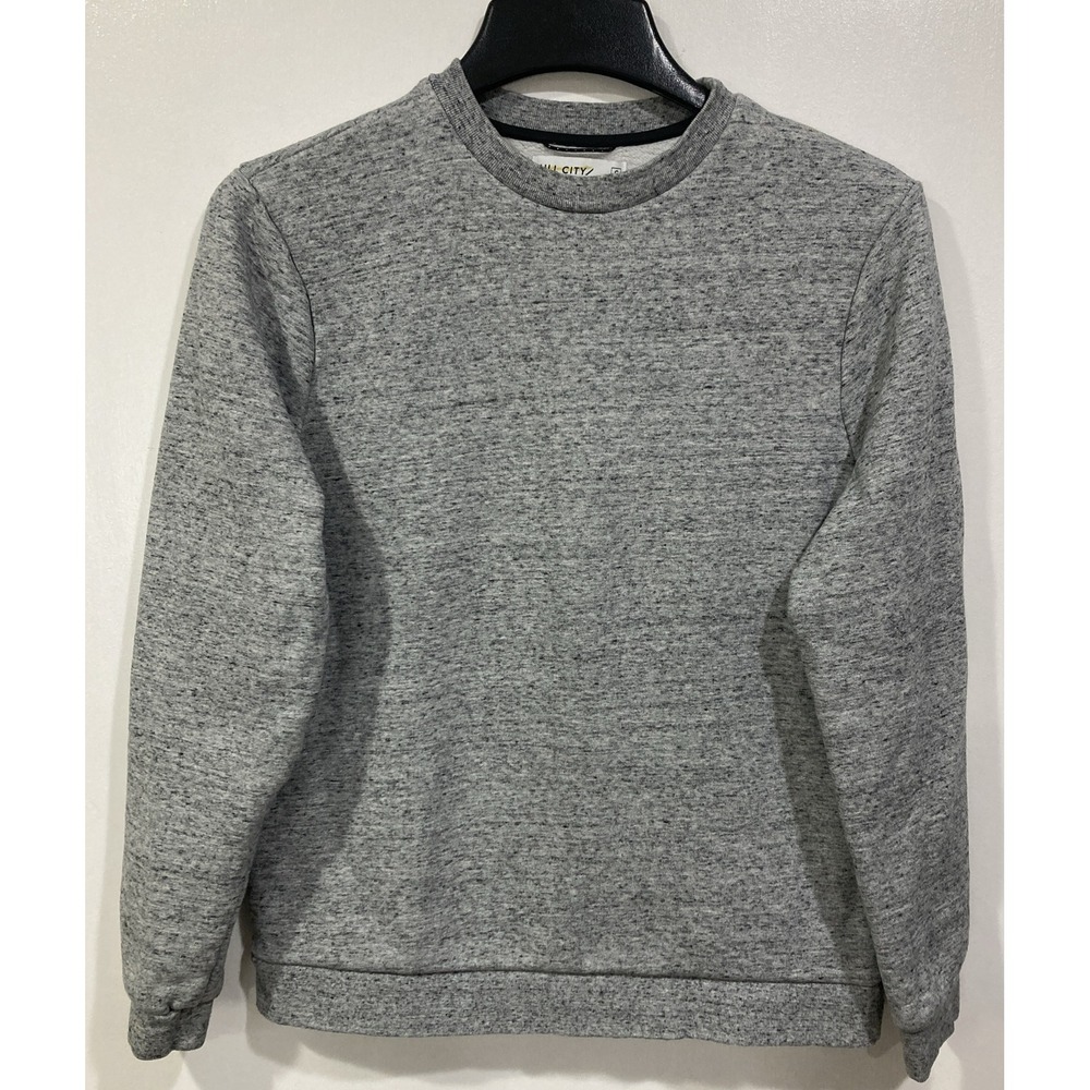 Men's Hill City Crewneck Pullover Sweatshirt Size Small Gray Hidden Pocket